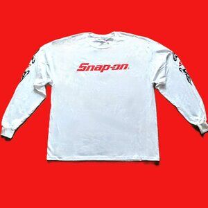 Snap-on Tools White Long Sleeve Hanes T-Shirt ~ Sleeve Graphics ~ Adult 2XL, NEW
